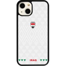 Coque iPhone 13 - Silicone rigide noir Maillot de football Irak 2026 personnalisable