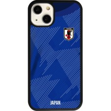 Coque iPhone 13 - Silicone rigide noir Maillot de football Japon 2022 personnalisable