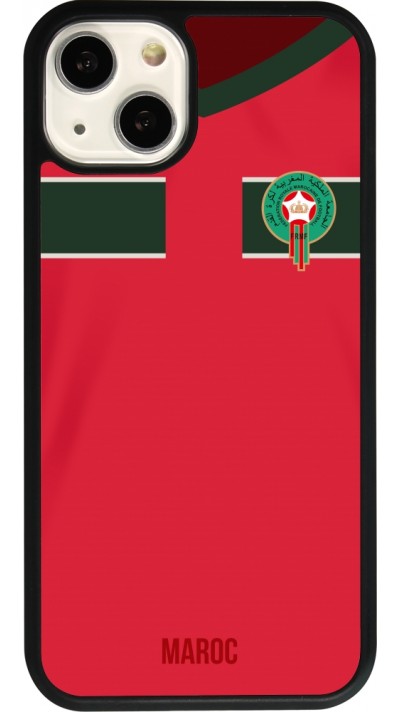 iPhone 13 Case Hülle - Silikon schwarz Marokko 2022 personalisierbares Fussballtrikot