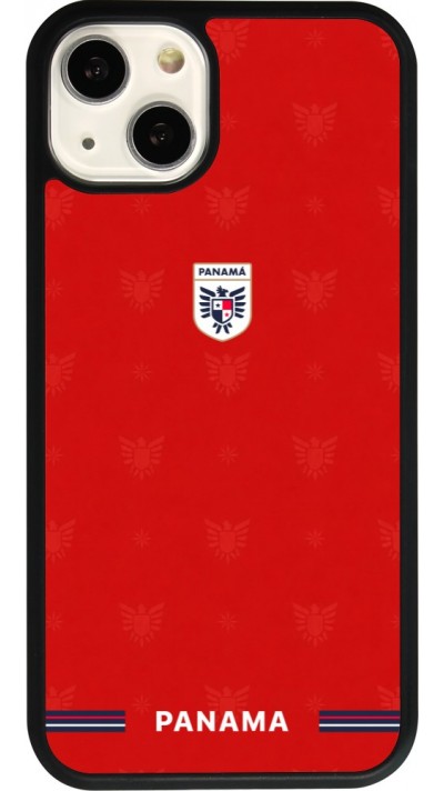 Coque iPhone 13 - Silicone rigide noir Maillot de football Panama 2026 personnalisable