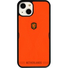 Coque iPhone 13 - Silicone rigide noir Maillot de football Pays-Bas 2026 personnalisable