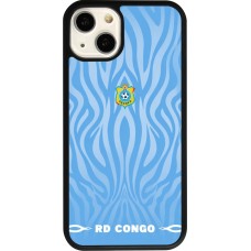 Coque iPhone 13 - Silicone rigide noir Maillot de football RD Congo 2026 personnalisable