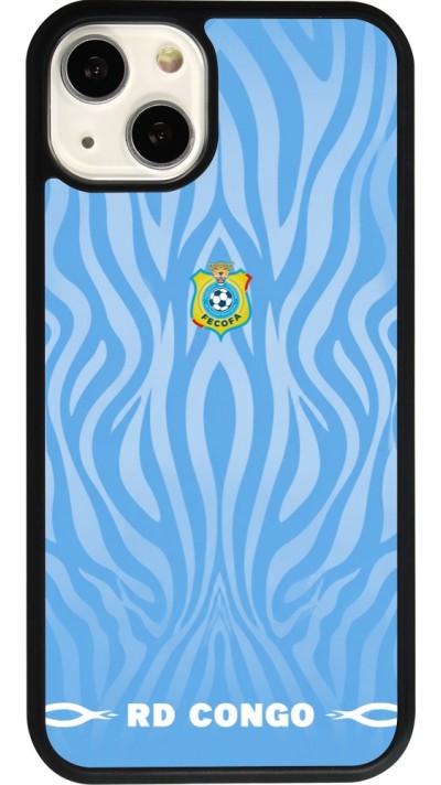 Coque iPhone 13 - Silicone rigide noir Maillot de football RD Congo 2026 personnalisable