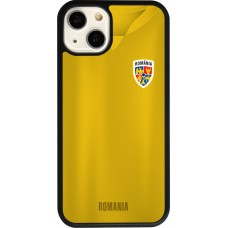 Coque iPhone 13 - Silicone rigide noir Maillot de football Roumanie