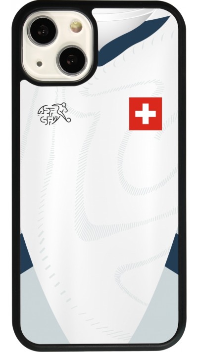 iPhone 13 Case Hülle - Silikon schwarz Schweiz Away personalisierbares Fussballtrikot
