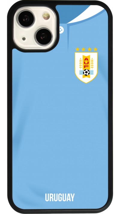 iPhone 13 Case Hülle - Silikon schwarz Uruguay 2022 personalisierbares Fussballtrikot