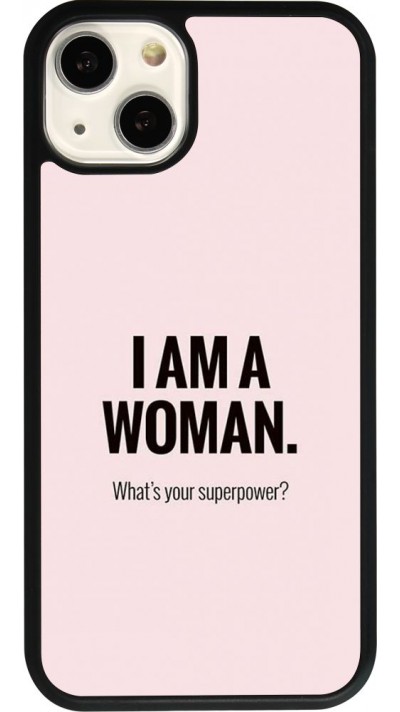 iPhone 13 Case Hülle - Silikon schwarz I am a woman