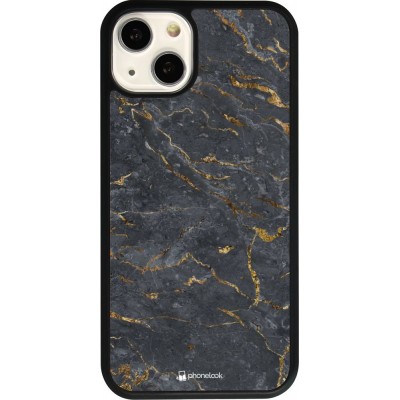 Hülle iPhone 13 - Silikon schwarz Grey Gold Marble