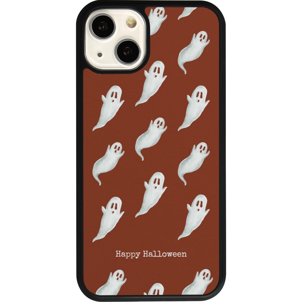 Coque iPhone 13 - Silicone rigide noir Halloween 2025 Pattern of ghosts