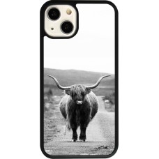 Coque iPhone 13 - Silicone rigide noir Highland cattle