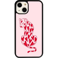 iPhone 13 Case Hülle - Silikon schwarz Leopard with hearts 2026
