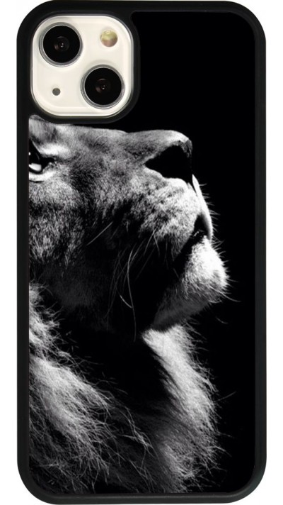 iPhone 13 Case Hülle - Silikon schwarz Lion looking up