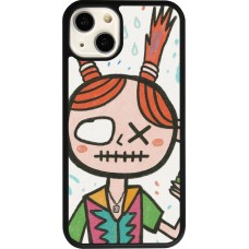 Coque iPhone 13 - Silicone rigide noir Little Girl Sketch