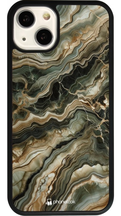 iPhone 13 Case Hülle - Silikon schwarz Oliv Marmor