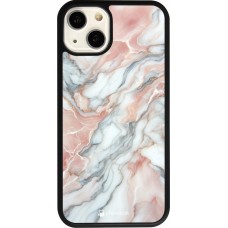 iPhone 13 Case Hülle - Silikon schwarz Rosa Leuchtender Marmor