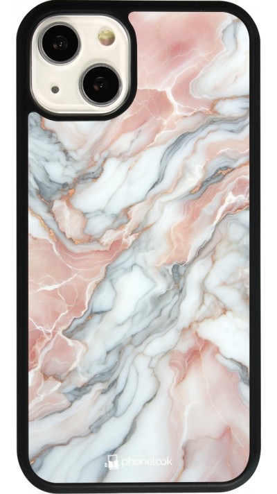 iPhone 13 Case Hülle - Silikon schwarz Rosa Leuchtender Marmor