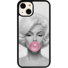 Coque iPhone 13 - Silicone rigide noir Marilyn Bubble