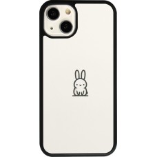 Coque iPhone 13 - Silicone rigide noir Minimal bunny cutie
