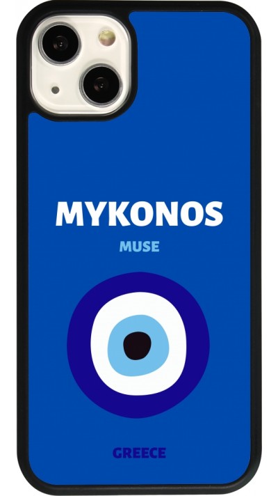 iPhone 13 Case Hülle - Silikon schwarz Pop Summer Destination Mykonos