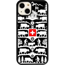 Coque iPhone 13 - Silicone rigide noir Poya Suisse 3 noir