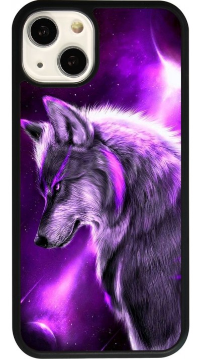 iPhone 13 Case Hülle - Silikon schwarz Purple Sky Wolf