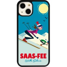 Coque iPhone 13 - Silicone rigide noir Saas-Fee Ski Downhill