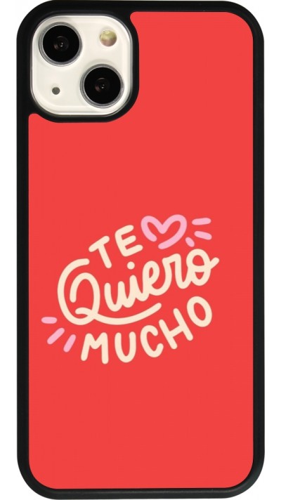 Coque iPhone 13 - Silicone rigide noir Saint Valentines Day 26 Te quiero mucho