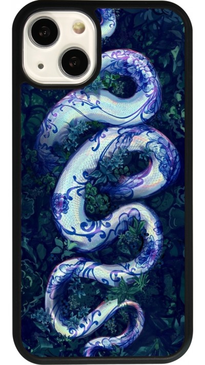 iPhone 13 Case Hülle - Silikon schwarz Snake Blue Anaconda