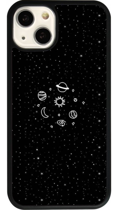 iPhone 13 Case Hülle - Silikon schwarz Space Doodle