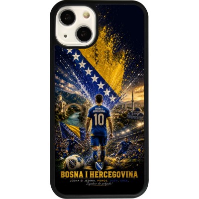 Coque iPhone 13 - Silicone rigide noir Football Bosnie-Herzégovine splash 2026