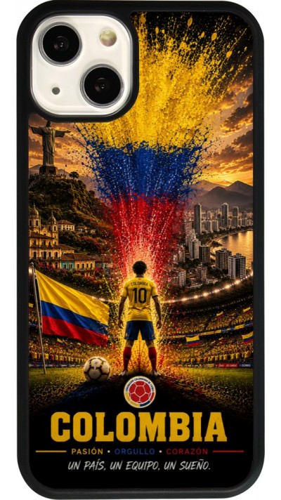 iPhone 13 Case Hülle - Silikon schwarz Fussball Kolumbien splash 2026
