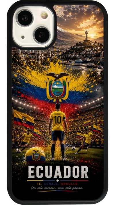 iPhone 13 Case Hülle - Silikon schwarz Fussball Ecuador splash 2026