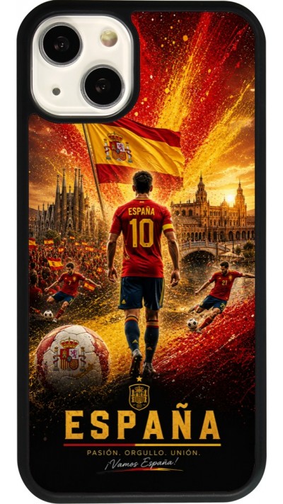iPhone 13 Case Hülle - Silikon schwarz Fussball Espanien splash 2026