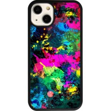 Coque iPhone 13 - Silicone rigide noir Splash paint
