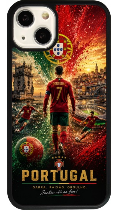 iPhone 13 Case Hülle - Silikon schwarz Fussball Portugal splash 2026