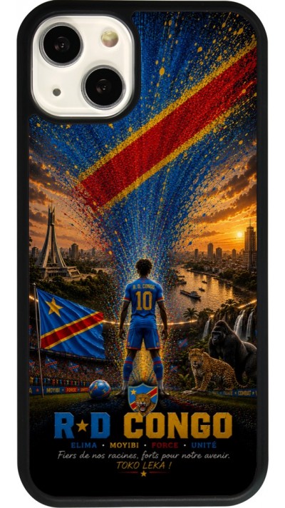 iPhone 13 Case Hülle - Silikon schwarz Fussball Demokratische Republik Kongo splash 2026