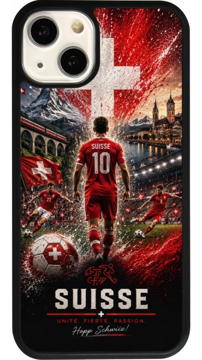 iPhone 13 Case Hülle - Silikon schwarz Fussball Suisse splash 2026