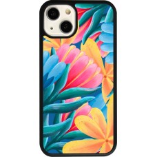 iPhone 13 Case Hülle - Silikon schwarz Spring 23 colorful flowers