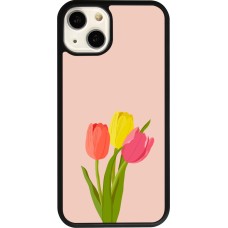 iPhone 13 Case Hülle - Silikon schwarz Spring 23 tulip trio