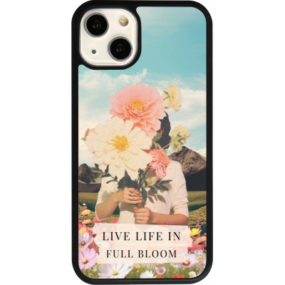 Coque iPhone 13 - Silicone rigide noir Live life in full moon Spring 2026