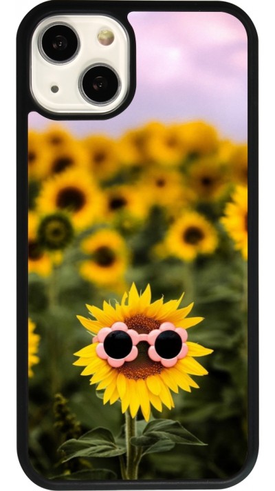 iPhone 13 Case Hülle - Silikon schwarz Sunflower with glasses Spring 2026