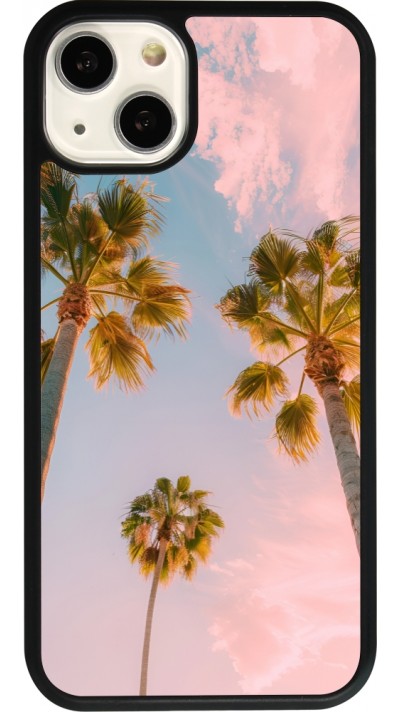 iPhone 13 Case Hülle - Silikon schwarz Summer 2025 Palmiers