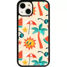 iPhone 13 Case Hülle - Silikon schwarz Summer 2025 Pattern soleil