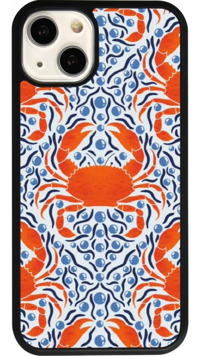 iPhone 13 Case Hülle - Silikon schwarz Crabs and pearls Summer 2026
