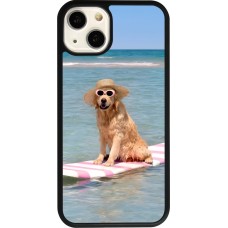 iPhone 13 Case Hülle - Silikon schwarz Summer Dog on Paddle