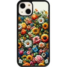 Coque iPhone 13 - Silicone rigide noir Summer Floral Pattern