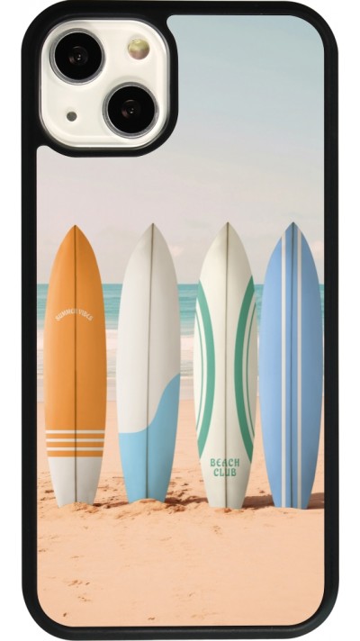 iPhone 13 Case Hülle - Silikon schwarz Summer surfboard 2025