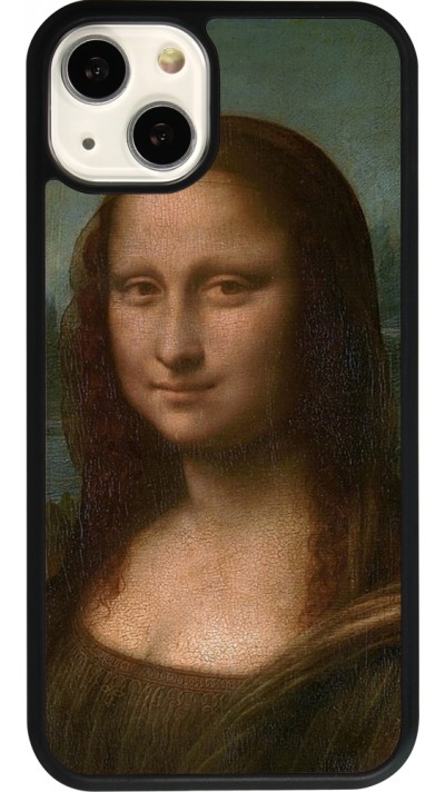 Coque iPhone 13 - Silicone rigide noir Tableau art - La Joconde - Léonard de Vinci