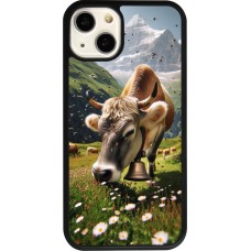 iPhone 13 Case Hülle - Silikon schwarz Kuh Berg Wallis