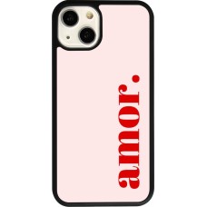 Coque iPhone 13 - Silicone rigide noir Valentine 2024 amor